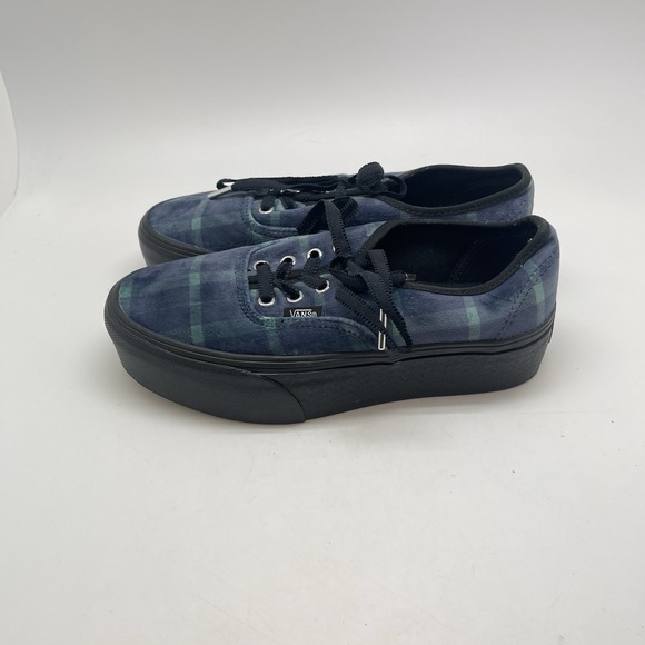 Vans Sneakers‎ Womens 7.5 Stackform Velvet Plaid Platform Casual Skate Shoes - Picture 3 of 8